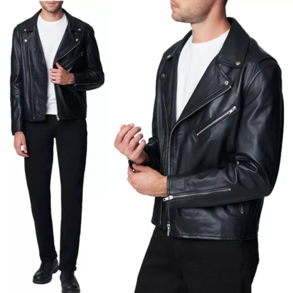 BLANK NYC Intoxicating Black Leather Biker Silver Asymmetrical Zipper Jacket